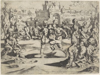 Turkse olieworstelaars door Romano Alberti