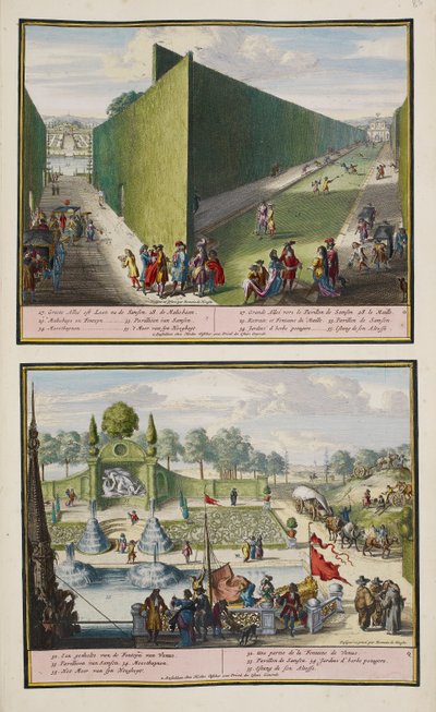 Het Park in Enghien, c.1685, illustratie uit 