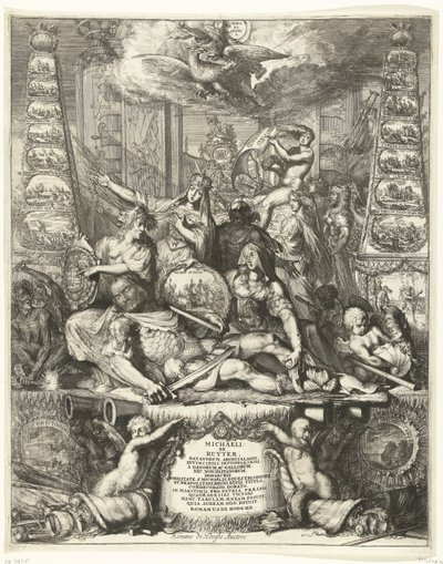 Allegorie op de dood van Michiel de Ruyter, 1676 door Romeyn de Hooghe