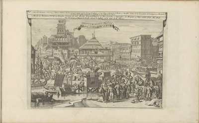 Markt en handel in Bantam door Romeyn de Hooghe