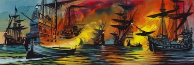 Nederlaag van de Spaanse Armada door Ron Embleton