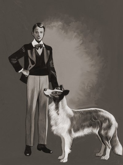 Grijze uil (gouache op papier) door Ron Embleton