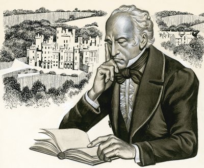 Ongeïdentificeerde auteur met huis op de achtergrond door Ron Embleton
