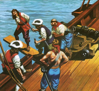 Over de plank lopen door Ron Embleton
