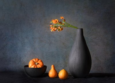 Oranje herfststilleven door Rong Wei