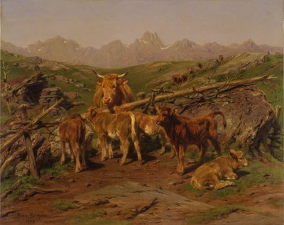 Het spenen van de kalveren door Rosa Bonheur