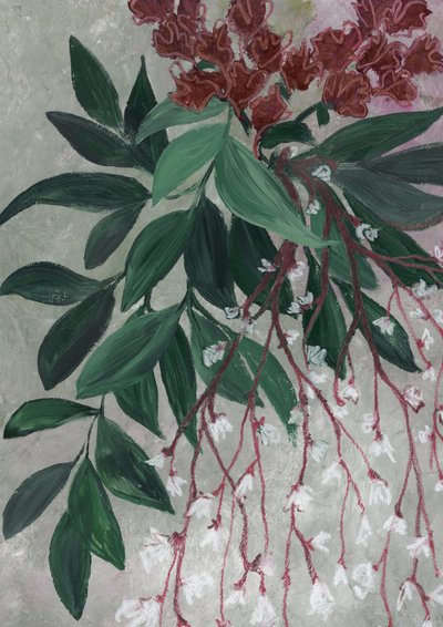 Groene bladeren, witte bloemen door Rosana Laiz Blursbyai