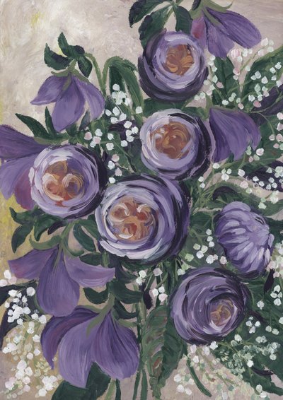 Zachtpaarse bloemen door Rosana Laiz Blursbyai