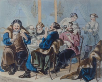 Thee en suiker. Thee drinken in een taverne door Rudolf Kasimirovich Zhukovsky