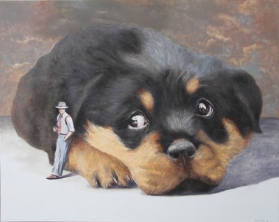 Grote hond, kleine man door Rudolf Kosow