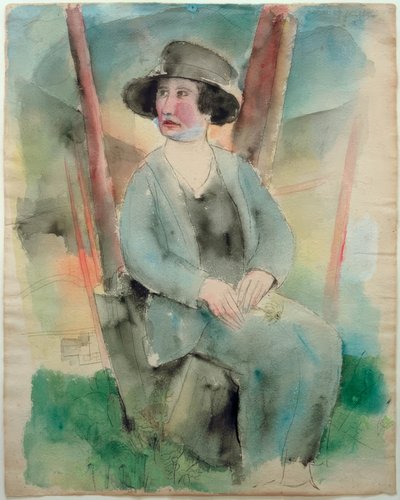 Frau mit Hut von Rudolf Schlichter