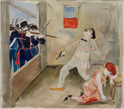 De dood van anarchist Moro door Rudolf Schlichter