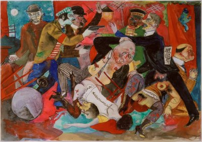 Overval in het bordeel door Rudolf Schlichter