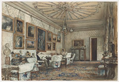 Salon in het Appartement van Graaf Lanckoronski in Wenen door Rudolf von Alt