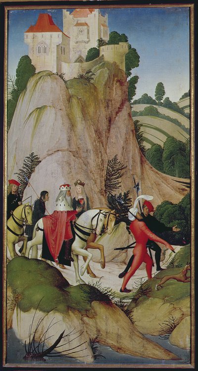 Scène uit de Legende van St. Leopold, 1505 door Rueland, the Younger Frueauf