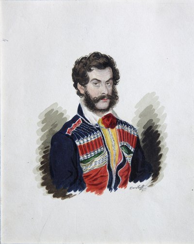 Portret van de Decembrist Graaf Zakhar Chernyshov 1796-1862, 1830s door Rufim Ivanovich Dorokhov