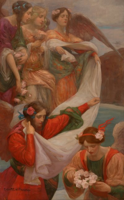Neerdalende engel door Rupert Bunny