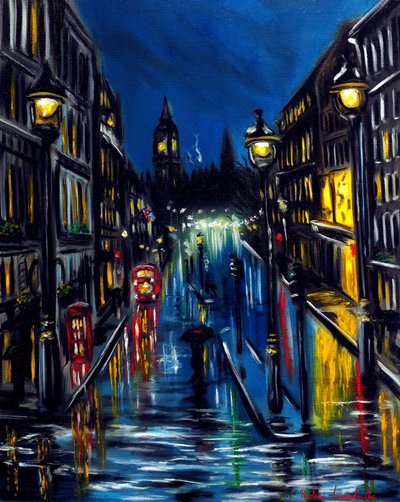 Avond Londen, 2025 (olieverf op doek) door Ruslana Levandovska