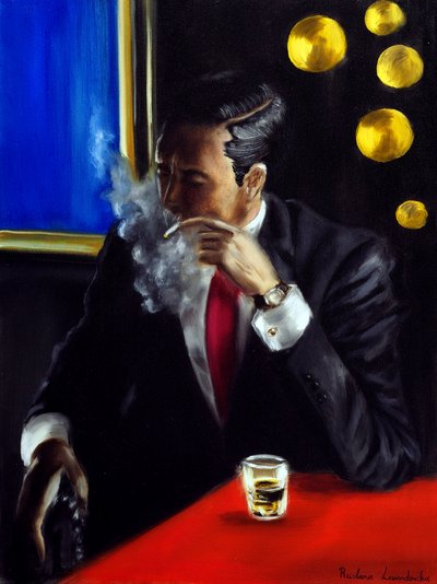 Noir Reflection, 2024 (olieverf op doek) door Ruslana Levandovska