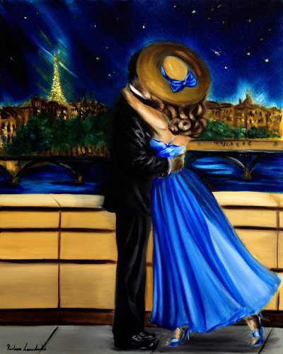 Parisian Rendez Vous, 2024 (olieverf op doek) door Ruslana Levandovska
