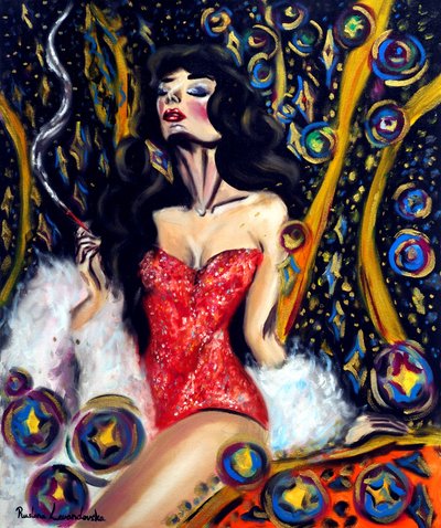Glinsterende nacht, 2025 (olieverf op doek) door Ruslana Levandovska
