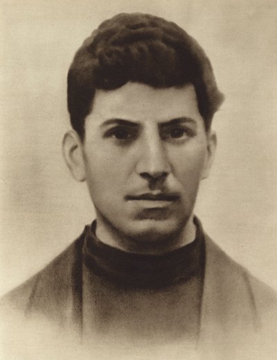 Joseph Stalin op 17-jarige leeftijd, terwijl hij het seminarie van Tbilisi bijwoonde, Georgië, 1896 door Russian Photographer
