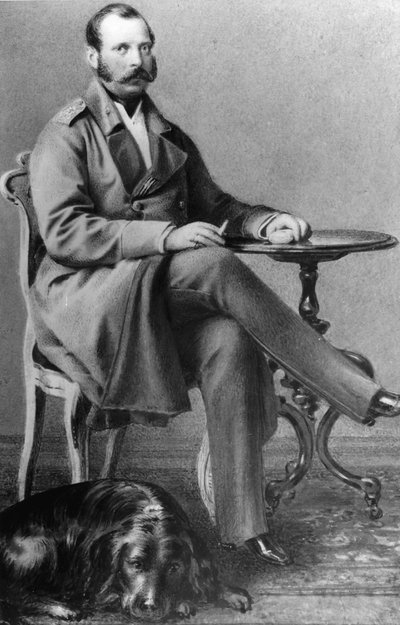 Portret van keizer Alexander II van Rusland door Russian Photographer