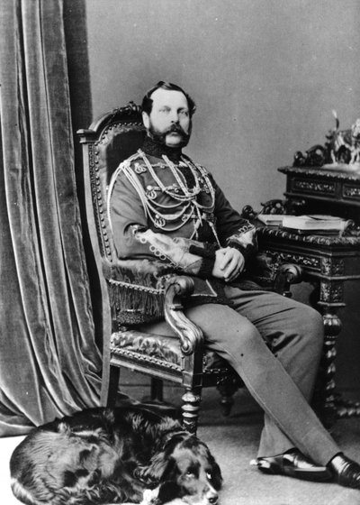 Portret van keizer Alexander II van Rusland door Russian Photographer