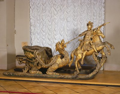 Carnavalslee met de figuur van St. George door Russian School