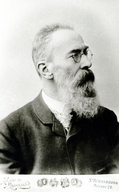 Nikolai Andreyevich Rimsky-Korsakov door Russian School