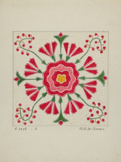 Applicatiequilt, c. 1940 door Ruth M Barnes