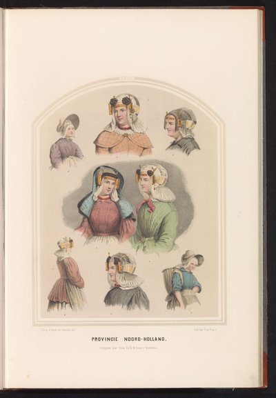 Klederdracht van Noord-Holland, 1857 door Ruurt de Vries