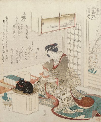 Een Meisje met Twee Katten door Ryuryukyo Shinsai
