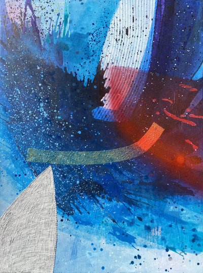 Dynamische blauwe spetter door SAN STARLING