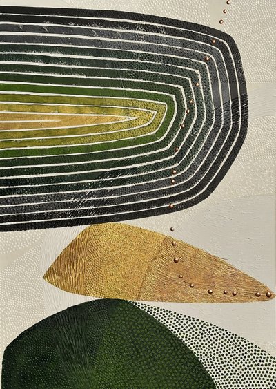 Goudgroene abstracte vormen door SAN STARLING