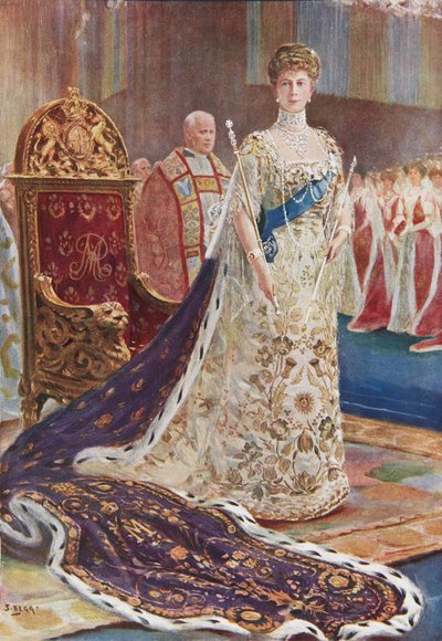 Koningin Mary in kroningsgewaden door S. Begg