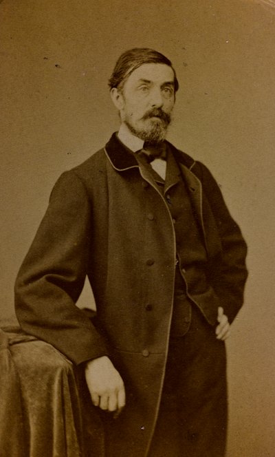 Portret van Auguste Paul Charles Anastasi, Franse schilder; visitekaartje (zw/w foto) door S. Berthaud