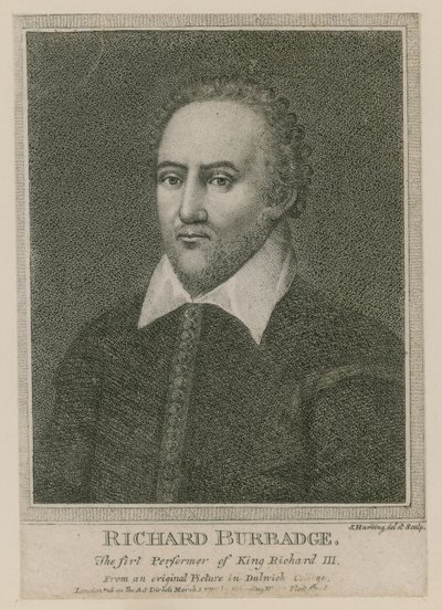 Richard Burbadge, de eerste vertolker van Koning Richard III door S. Harding