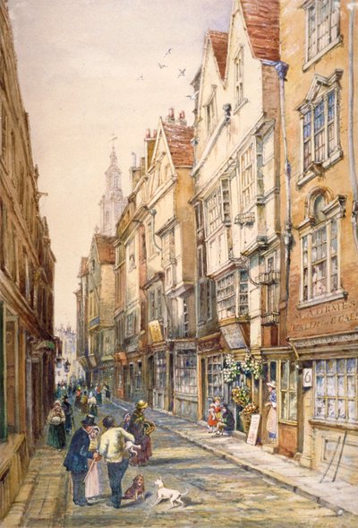 Gebouwen in Wych Street, inclusief de Rising Sun Tavern, Westminster, Londen, ca. 1860 door S Read