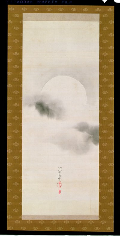 Hangende Rol die de Herfstmaan Afbeeldt, uit een Drieluik van de Drie Seizoenen, Japans, begin 19e eeuw door Sakai Hoitsu
