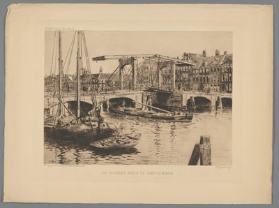 Gezicht op de Magere Brug te Amsterdam door Salomon Garf