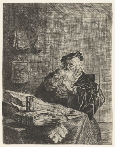 Man met een pennemes door Salomon Koninck (attributed to)