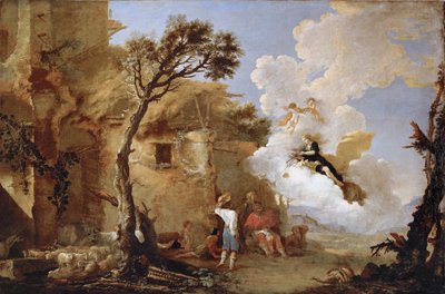 Astraea, Godin van de landbouw en vruchtbaarheid (schilderij op doek) door Salvator Rosa