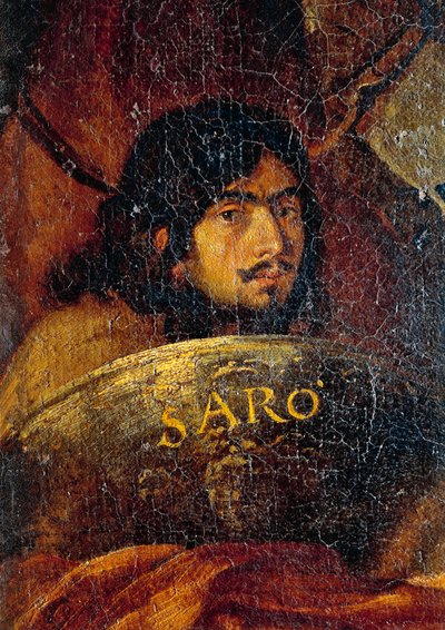 Zelfportret van de schilder (detail) door Salvator Rosa