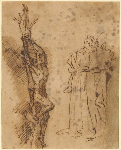 Studie voor de Kruisiging van Polycrates door Salvator Rosa