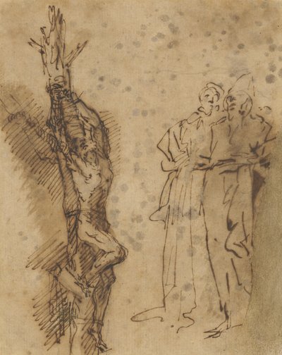 Studie voor de Kruisiging van Polycrates door Salvator Rosa