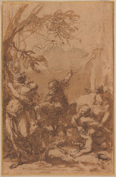 De Verzorging van Jupiter door Salvator Rosa