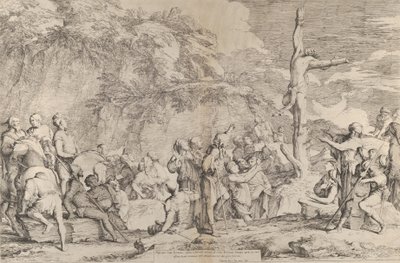 De kruisiging van Polycrates de tiran na zijn gevangenneming door de Perzen door Salvator Rosa