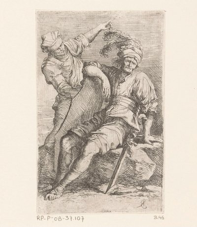 Twee soldaten door Salvator Rosa
