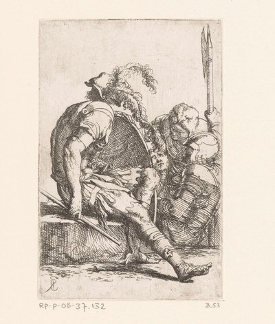 Vier soldaten door Salvator Rosa